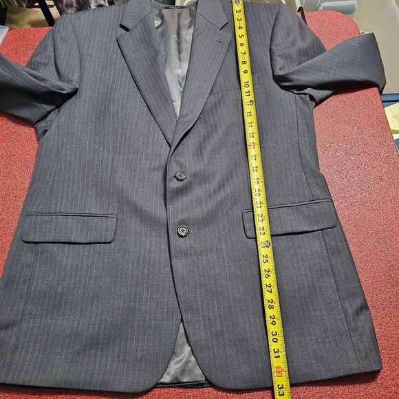 Lauren Ralph Lauren Mens Pinstripe Wool Blazer Jacket Sz 44L Gray Quiet Luxury - Picture 11 of 13